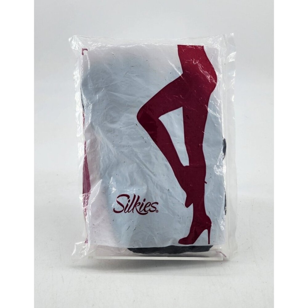 Silkies 1 Pair Control Top Pantyhose Style 070308 Jet Black Size Large